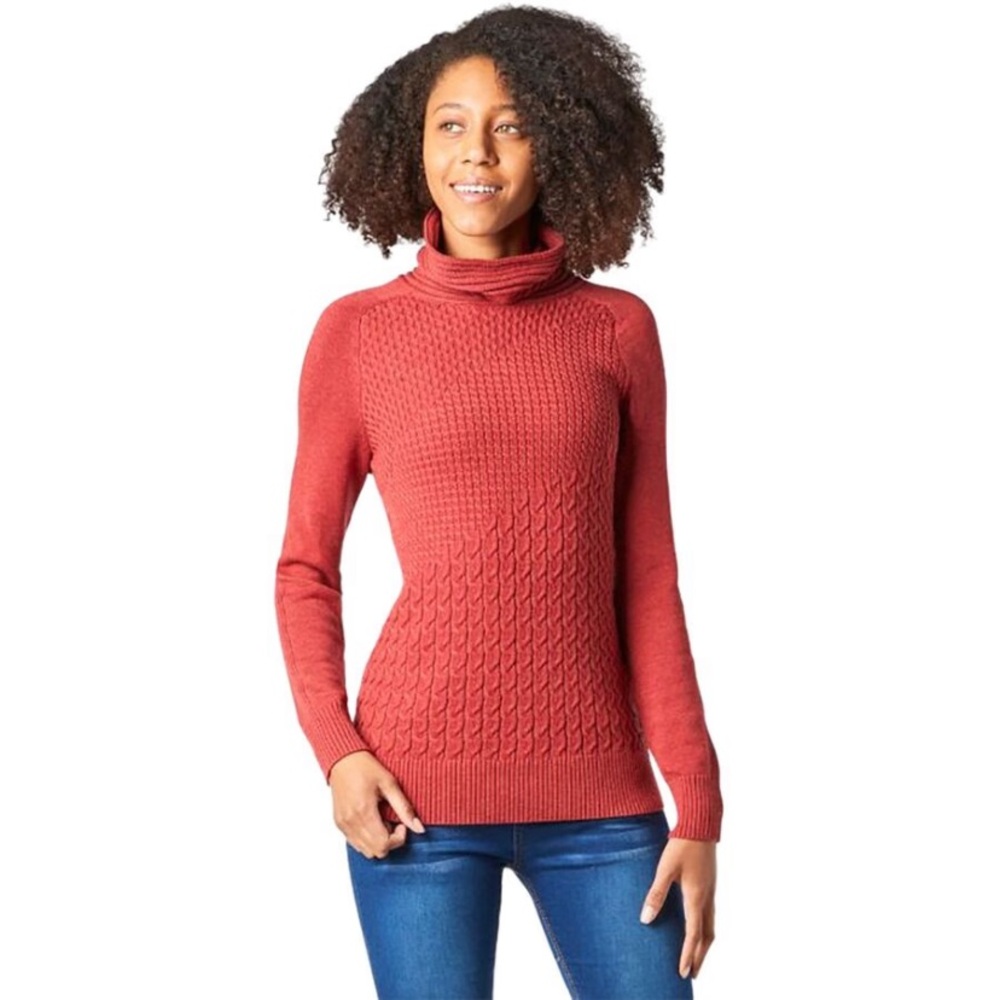 Smartwool Dacono Ski Sweater Cable Knit Turtleneck Red Small Gorpcore Outdoor - Picture 11 of 11